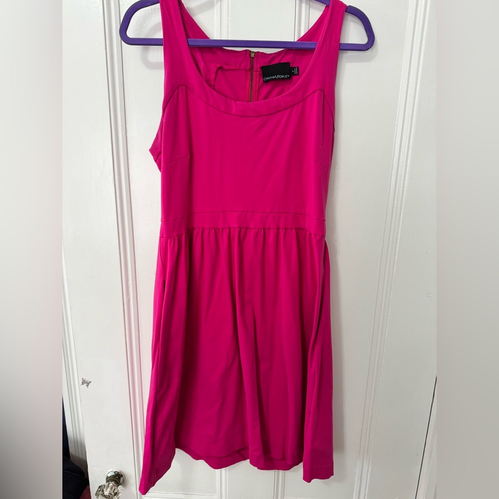 Cynthia Rowley hot pink dress size L, has pockets!